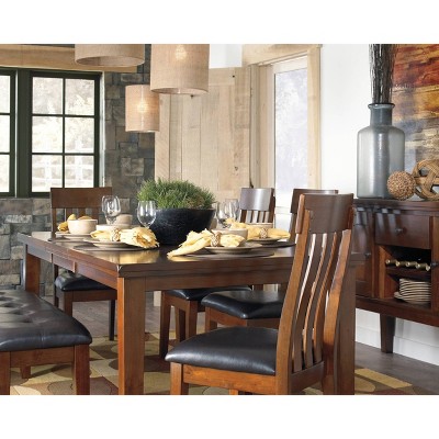 Brown Acacia Wood Extendable Rectangular Dining Table