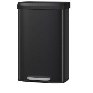 Stainless Steel Trash Can with Lid, Large Garbage Can for Kitchen, Step-on Kitchen Metal Trash Bin with Liner Rim & Rear Handle - 1 of 4