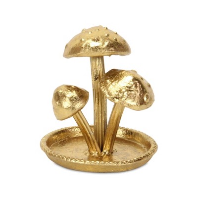 Cheung's Hareton Cast Iron Golden Mushroom Trio Table Decor