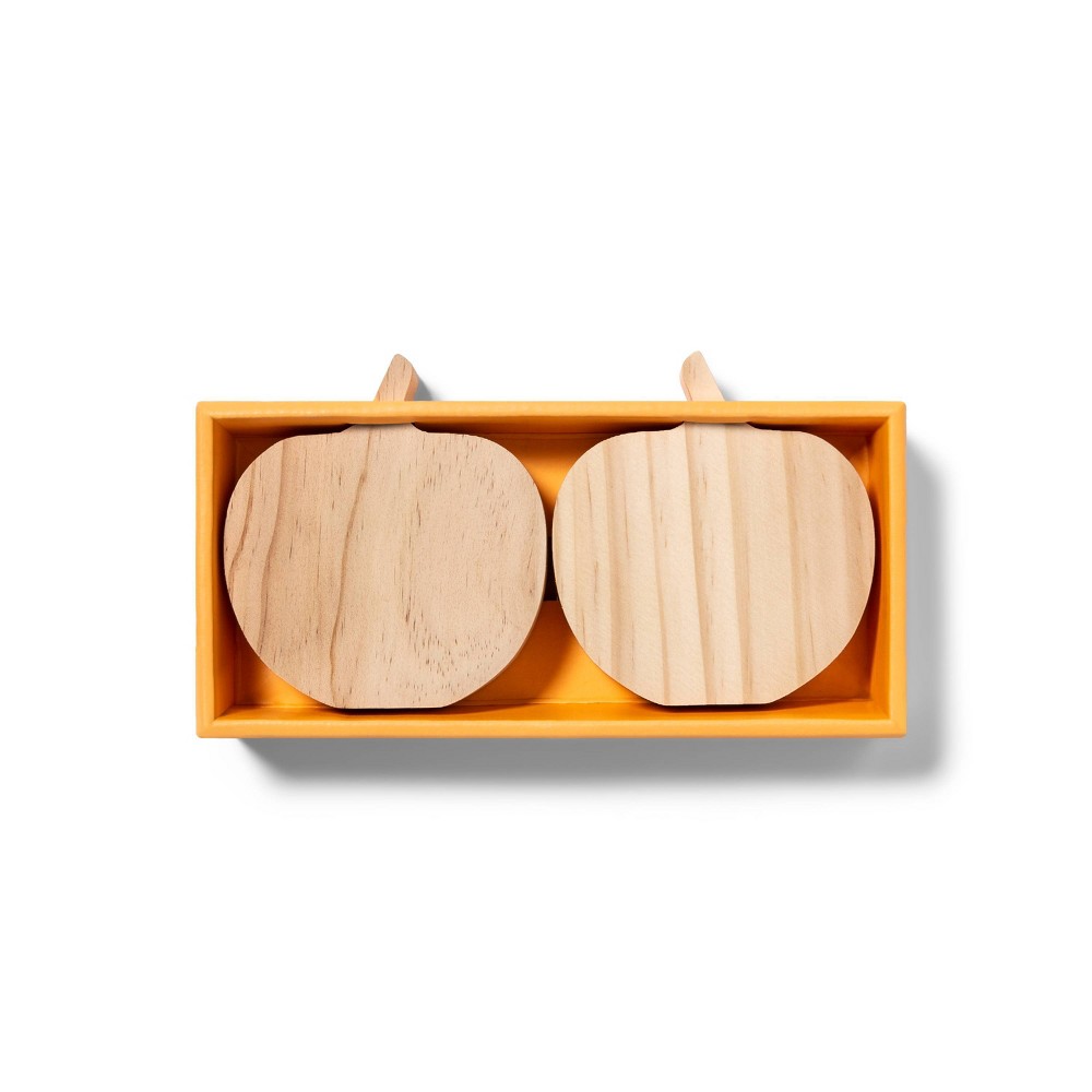 2pk Wood Pumpkin Small - Mondo Llama