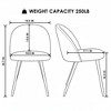 Homy Casa Modern Fabric Dining Chairs with Curved Back & Wood-Grain Metal Legs, Set of 4 - 3 of 4