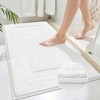 White Bathroom Rug Set, 3 Piece Non - Slip Mats, Washable Soft Fluffy Floor Mats for Bathrooms - 3 of 4