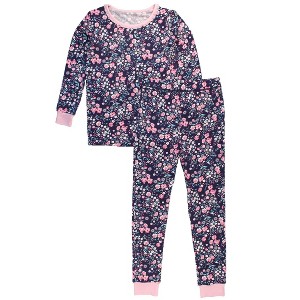 RuffleButts SoftSnooze Big Girls Ruffle Long Sleeve Pajama Set - 1 of 4