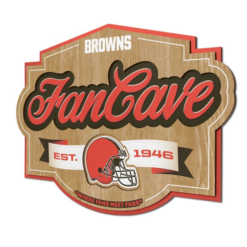 NFL Cleveland Browns Fan Cave Sign, 1 of 5
