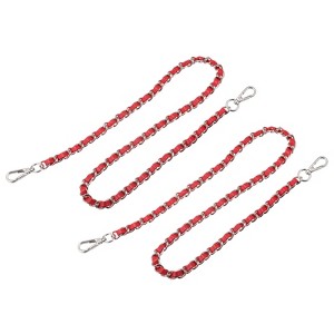 Unique Bargains PU Leather Handbag DIY Accessories Iron Flat Purse Chain Strap 2 Pcs - 1 of 3
