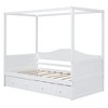 Okak Minimalsit Roof Canopy Bed Frame with Headboard & Slat Support,Modern Small Daybed Student Bed for Bedroom,Study - 3 of 4