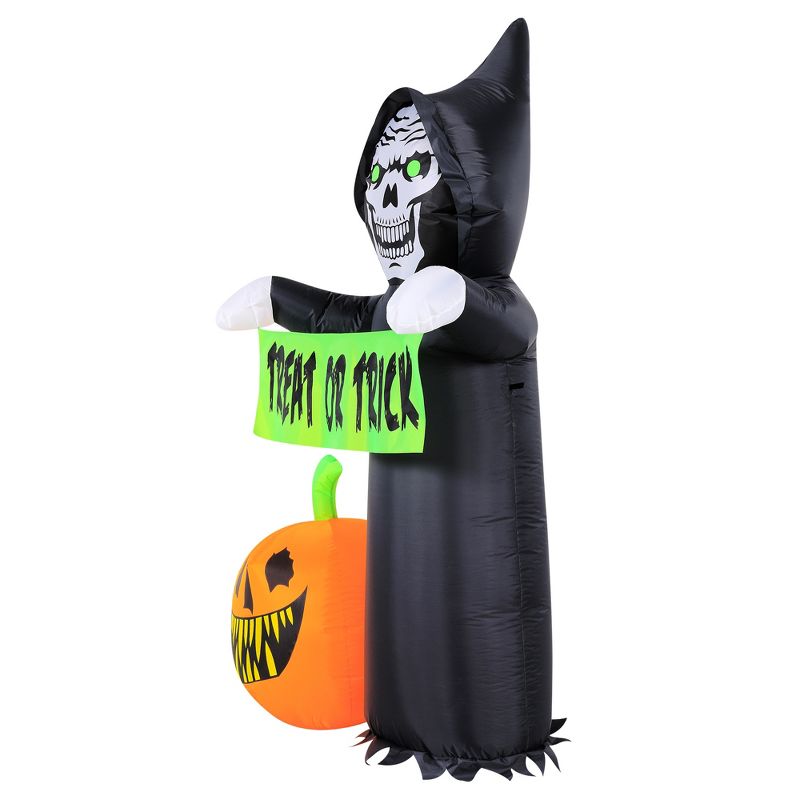 Occasions 5.5' INFLATABLE REAPER AND PUMPKIN SCENE, 5.5 ft Tall, Multicolored, 4 of 6