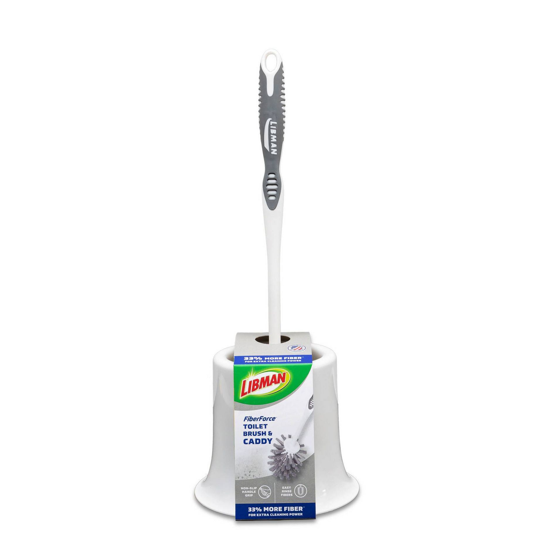 Libman FiberForce Toilet Brush & Caddy: Cleaning Tool, Polypropylene Material, 15 Inch Height