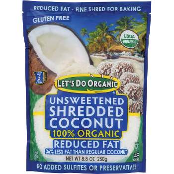 Let's Do Organic Unsweetened Shredded Coconut - 100% Organic - Reduced Fat