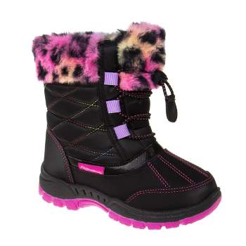 Rugged Bear Unisex Boys Girls Slip Resistant Faux Fur Lined Winter Snow Boots (Little Kid)