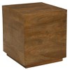 Moti Flagstaff Square Side Table in Modern Spice Tan Finish on Solid Wood - 2 of 3