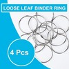 Unique Bargains Home Office Metal Loose Leaf Binder Rings Book Rings Key Ring 3.1 Inch Inner Dia 4 Pcs - 2 of 4