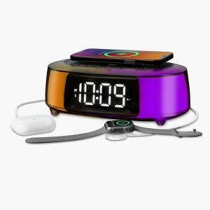 iHome Alarm Clock Radio with Wireless Charger, Bluetooth Speaker, and 2 USB Chargers (iBTW282) - 1 of 4