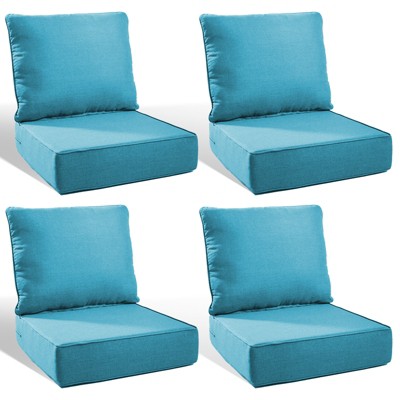 Buenhomino 6-inch Outdoor Cushion Set, 24"x24" Replacement Water Resistant Zippered Cushion for Chairs,8 Colors