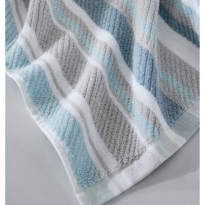 Blue and Grey Stripe Bath Towel Set Manufacturer and Supplier