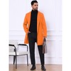 INSPIRE CHIC Men's Notched Lapel Single Breasted Winter Long Jacket Overcoat - 3 of 4