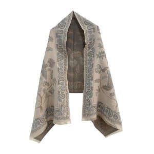 Anna-Kaci Soft Floral Bird Pattern Wrap Scarf with Elegant Border Design 74.8×25.5 Inches - 1 of 2