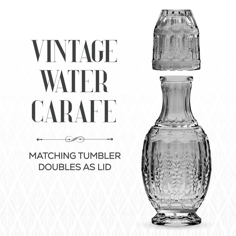 Elle Décor Vintage Night Bedside 33 oz. Water Carafe With Tumbler, 2-Piece Set, 2 of 11