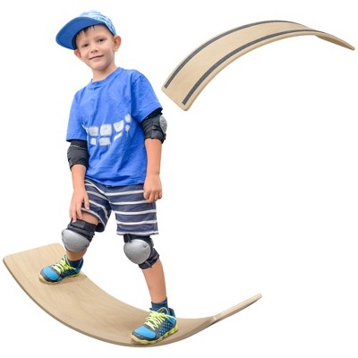Lycvki 35 Inch Wooden Kids Balance Board Learning Toy for Years 3-8
