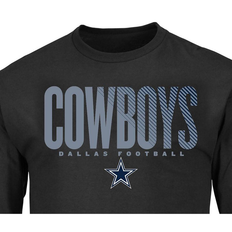 NFL Dallas Cowboys Black Long Sleeve Core Big &#38; Tall T-Shirt, 3 of 4