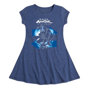 Girls' - Avatar: The Last Airbender - Aang Arrows Fit & Flair Cap Sleeve Dress - 1 of 4