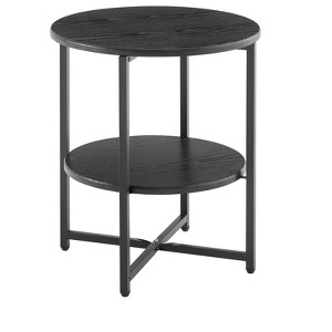 Dexmalle Small round side table,2 tiers farmhouse end table,accent tables for small spaces - 1 of 4