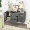 ORRD Retro Accent Cabinet with Drawers & 2 Doors, Carved Sideboard Buffet Storage for Living, Dining & Kitchen - 4 of 4