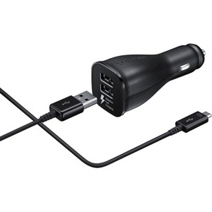 Samsung Fast Charge Dual-Port Car Charger With USB-C and Micro USB Cables Included - EP-LN920BBEGUS - 1 of 4