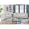 Velvet Chesterfield Sofa Set,3-Seater and 2-Seater Tufted Loveseat Set with Metal Legs & Nailhead Trim for Living Room--Baofuwish - 3 of 4