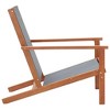 vidaXL Patio Lounge Chair - Solid Eucalyptus Wood and Textilene, Gray Color, Weather-Resistant, Suitable for Outdoor Use - 3 of 4