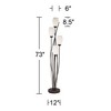 Franklin Iron Works Modern Floor Lamp 4-Light Tree 73" Tall Ginger Black Tulip White Cased Glass Shades for Living Room Bedroom Uplight - 4 of 4