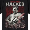 Texas Chainsaw Massacre Leatherface Youve Been Hacked With Body Parts on Black Adult Crew Neck Short Sleeve T-shirt - 2 of 4