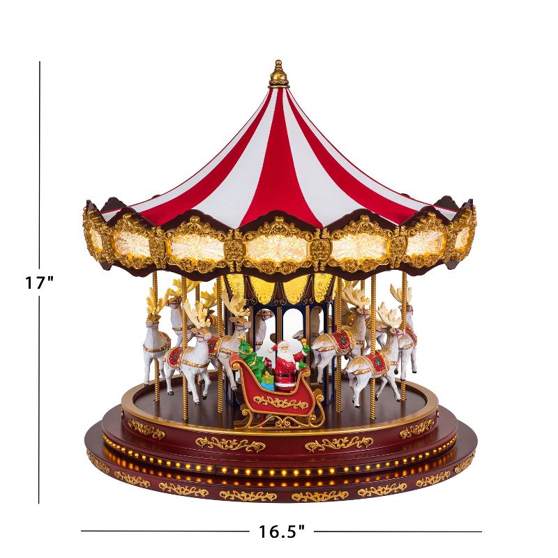 Mr. Christmas Animated LED Deluxe Christmas Carousel Musical Decoration, 5 of 7