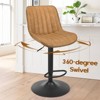 NicBex Adjustable Height PU Leather Bar Stools Set of 2,Swivel Counter Height Bar Stools with Backrest,Bar Chairs for Kitchen Island,Home Bar - 3 of 4