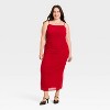 Women's Ruched Midi Slip Dress - A New Day™ - 3 of 3