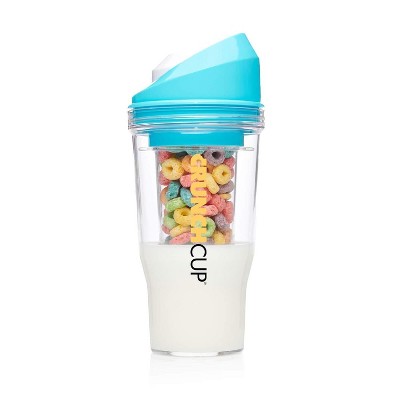 The CRUNCHCUP XL BLACK - Portable Plastic Cereal Cups for Breakfast On the Go - Great For Kids & Adults!