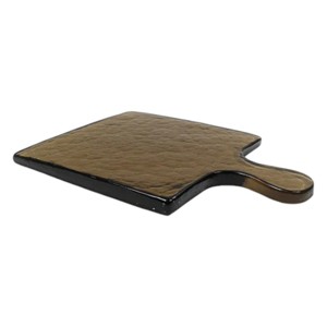 Slickblue Glass Serving Board with Hammered Texture - 7x10”, Dishwasher Safe, Available in Smoke/Blush/Clear - 1 of 3