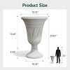 Syemin Planters 2PCS 23" Plastic Planter Planters with Drainage Holes Petal Design, Heavy-Duty Classic Large Flower Pots, Grey, 15.76"*15.76"*23.64" - 3 of 4
