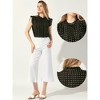 Allegra K Women's Summer Cute Polka Dots V Neck Ruffle Sleeve Dressy Casual Flowy Chiffon Tops - 2 of 4