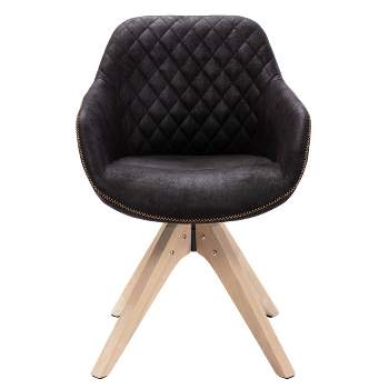 Upholstered Swivel Desk Chair Dining Armchair - Kinwell