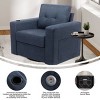 Swivel Sofa,90 Degree Upholstered Swivel Arm Chair with Drink Holder Living Room Chair,Soft Velvet Sofa Chair,Swivel Accent Chair-Maison Boucle - 3 of 4