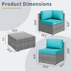 Celebalcony 5-piece silver rattan sofa seating set (with cushions) Light Blue - 3 of 4