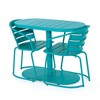 LOVMOR Iron 3 Piece Outdoor Bistro Set in Coral - 4 of 4