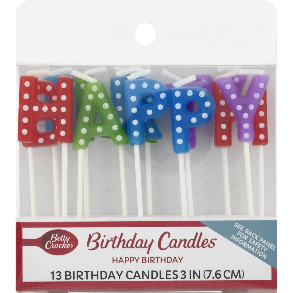 Betty Crocker Premium Birthday Candles Happy Birthday Rainbow 13ct