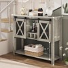 Homhougo Coffee Bar Cabinet, Sideboard Buffet Storage Cabinet with Storage Gray - 2 of 4