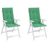 vidaXL Chair Cushion 2 Pcs, Garden High Back Chair Cushion, Water Repellent Seat Pad with Non-Slip Elastic Back for Garden Terrace - 4 of 4
