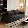 63 Inch 2 Setaser Sofa Corduroy Fabric Deep Seat Couches Comfy Loveseat Sofa No Assembly Camel - 4 of 4