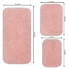 Radiant Bathroom Rugs Set, Washable Rug, Extra Soft and Absorbent bath Rug, Kitchen Mat, Bath Mat Set, Bath Floor Mat Non-Slip, 3 Pcs Set, Pink - 3 of 4