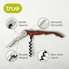 True TrueTap Double Hinged Waiter’s Corkscrew, Riveted Wood Wine Bottle Opener with Foil Cutter, Wine Key - 2 of 4