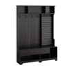NicBex Hall Tree with Coat Rack, Shoe Rack, Removable Linen Shoe Bench Mat, Storage Cabinet and DIY Pegboard, for Entrance, Living Room - 3 of 4